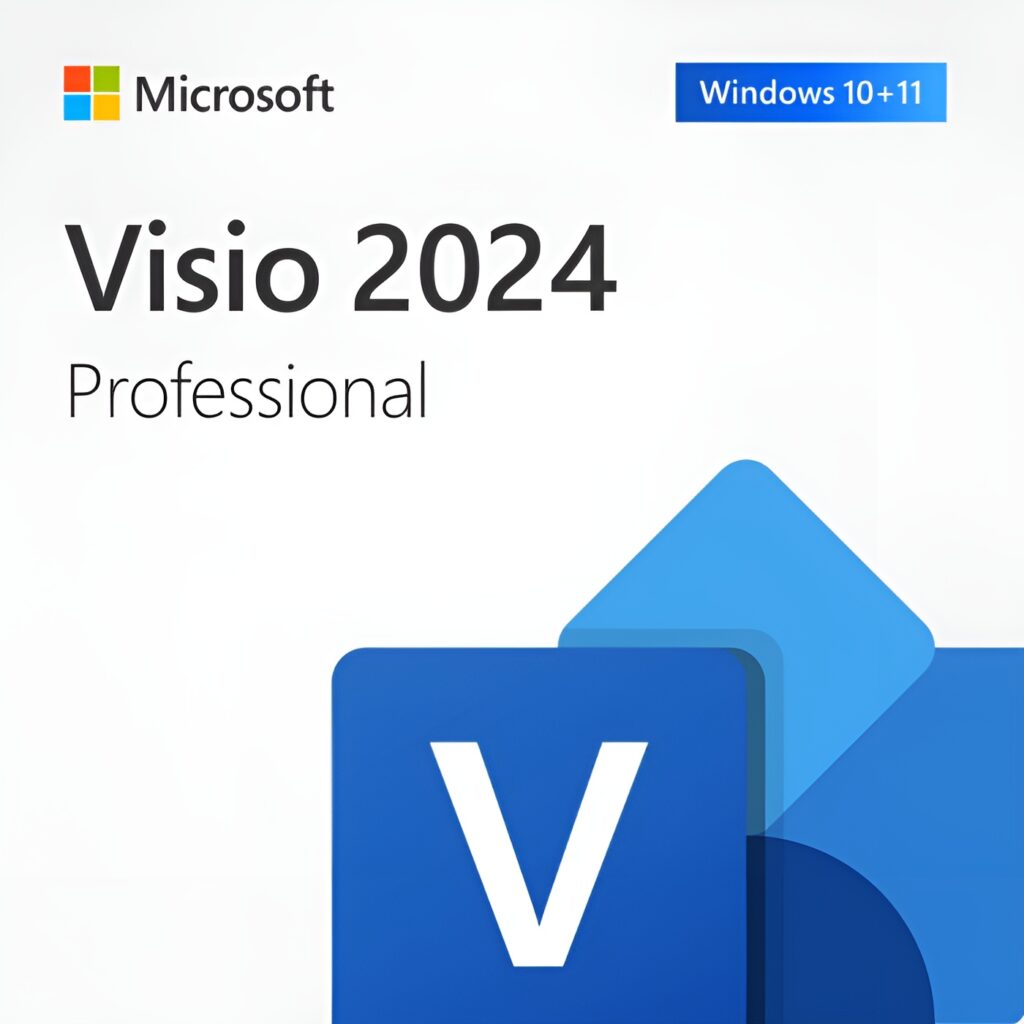 Microsoft Visio Professional 2024 lifetime license for PC - create flowcharts, organizational charts, network diagrams, floor plans, and wireframes