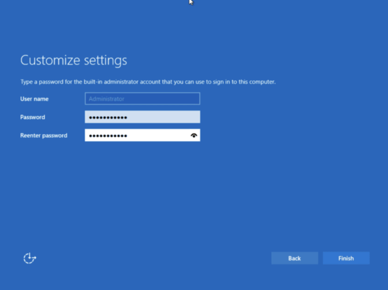 Set the Administrator password for Windows Server 2025