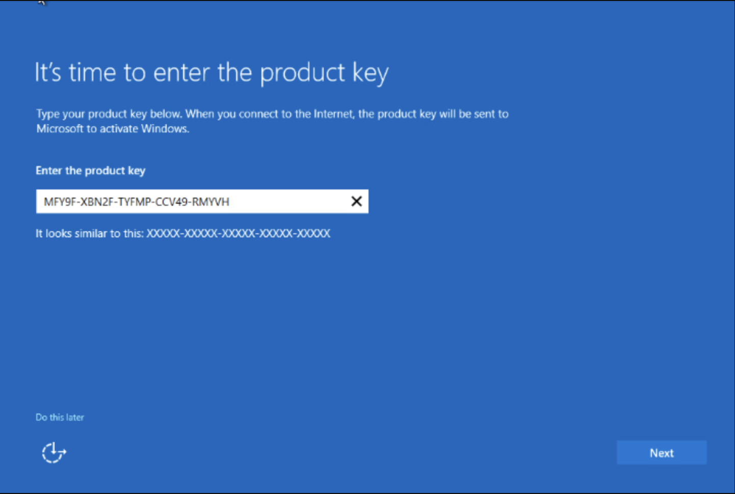 Enter your Windows Server 2025 Datacenter product key in Settings Activation