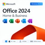 Microsoft Office 2024 Home & Business Lifetime License for PC and Mac – includes Word, Excel, PowerPoint, Outlook, and OneNote. Valid for 1 PC or Mac, one-time purchase, no subscription, compatible with Windows 10, 11, and macOS.