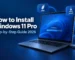 How to Install Windows 11 Pro step-by-step guide 2026 - laptop installing Windows with USB drive