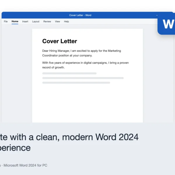 Microsoft Word 2024 for PC – Write with a clean, modern Word 2024 experience