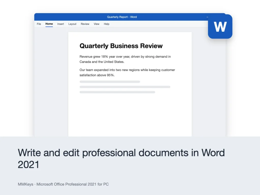 Microsoft Office Professional 2021 for PC – Write and edit professional documents in Word 2021