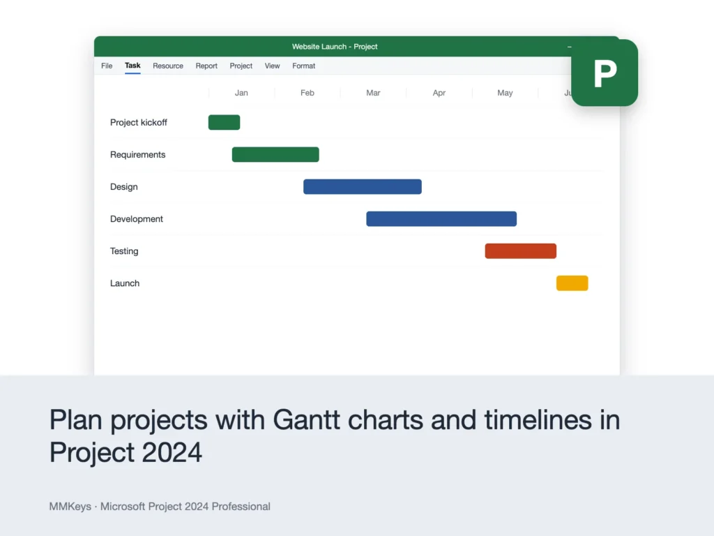 Microsoft Project 2024 Professional – Plan projects with Gantt charts and timelines in Project 2024