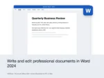 Microsoft Office 2024 Home & Business for PC or Mac – Write and edit professional documents in Word 2024
